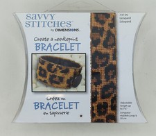 New Savvy Stitches by Dimensions Bracelet - Needlepoint Leopard Bracelet