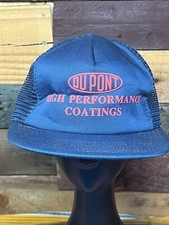 Vintage Du Pont High Performance Coatings Blue colored Trucker Snapback Hat Cap