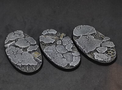 75mm x 42mm Oval Urban Ruins Schutt Basen x3 für Warhammer 40k (unbemalt)