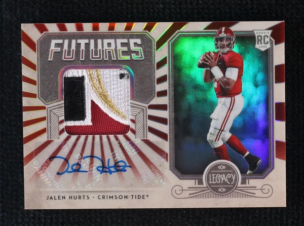 2020 Panini Legacy - Futures Patch Autographs Ruby #FP-JH2 Jalen Hurts ...