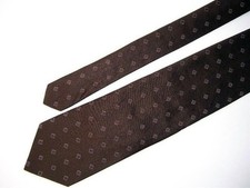 DKNY Men's Silk Geometric Neck Tie Brown 3.5" x 58"