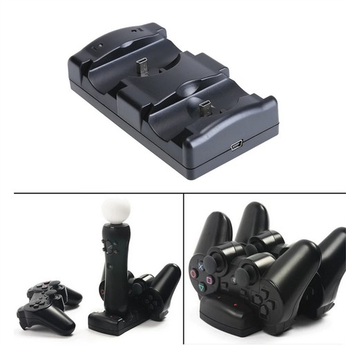 2 In 1 Dual Charger Dock Charging Stand Part For PS 3/PS3 Move Controller - Zdjęcie 7 z 9