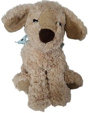 Hugfun Int'l Brown Puppy Dog Plush Stuffed Animal Blue Ribbon Collar Floppy