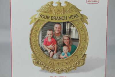 Hallmark 'Our Hero' Photo Holder-Can Personalize 2014 Ornament NIB