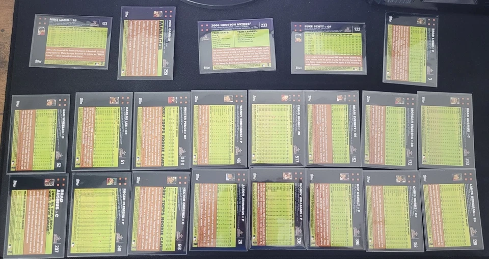 Todas las 21 cartas de los Astros Topps HOU de 2007 de la Serie 1 - Equipo Foto 2 de 4