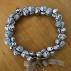 Elegant Christmas Jingle Bell Door Wreath Shiny, Matte and Glittery Silver 13" — photo 4