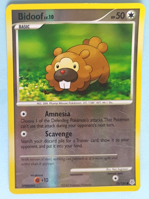 POKEMON DIAMOND & PEARL BIDOOF #70/130 REVERSE HOLO COMMON MEDIUM PLAY
