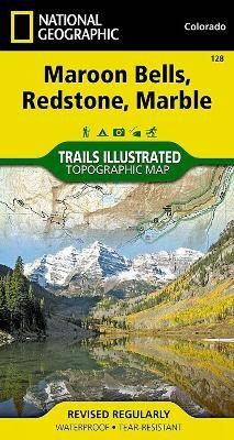 Maroon Bells, Redstone, Marble Map, Nat Geo Maps,