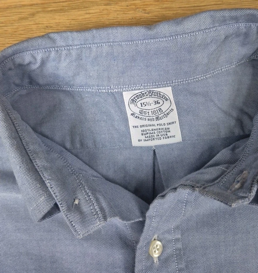 Camisa Oxford Brooks Brothers de Colección OCBD 15.5 36 Hecha en EE. UU. Azul Algodón Supima Foto 2 de 4