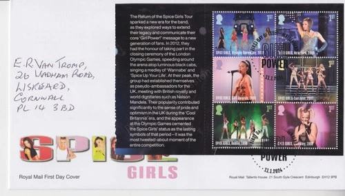 GB ROYAL MAIL FIRST DAY COVER FDC 2024 SPICE GIRLS PRESTIGE PANE 4 HANDWRITTEN