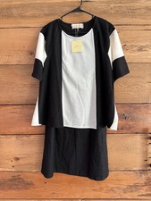 NWT!  A'reve two-piece, sweater Dress.  Black & Cream color Block ~ Size Medium