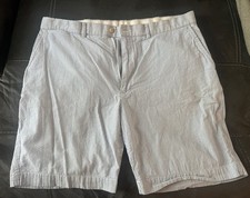 Polo Ralph Lauren Vintage Seersucker Shorts Men 38 Blue White Stripe Coastal