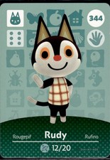 344 Rudy Amiibo Card 344 Series 4 Animal Crossing Nintendo Switch NA Region