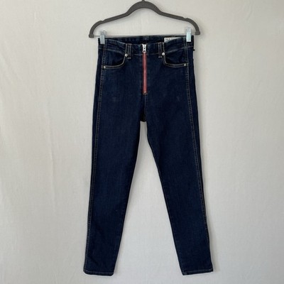 RAG & BONE Size 27 Nina High Rise Cigarette in Big Sky Red Zipper Jeans