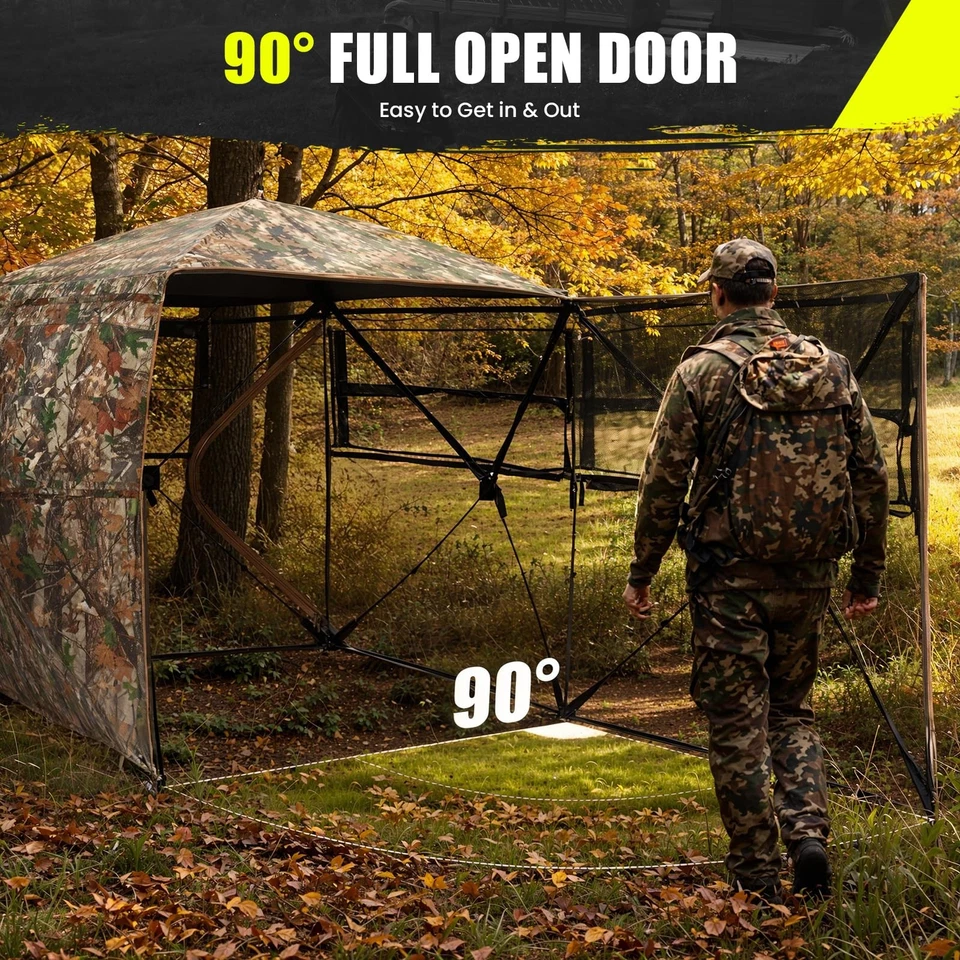 HUNTSEN 360 Degree See Through Hunting Blind with Double Open Door - Lightwei... - Image 2 of 4