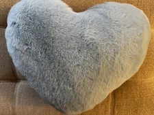 Heart Shaped Pillow - Blue Soft Furry