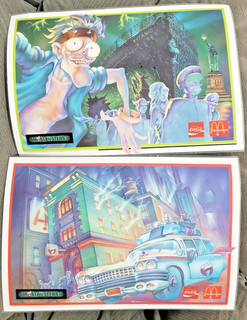 2 Ghostbusters II 1989 McDonald’s/Coca Cola Promotional Print placemats Ecto 1