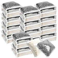30 PCS Clear Vinyl Zippered Storage Bags Blanket Sweater 10.5x10.5x2.5 Inch
