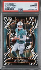  Quinn Ewers #82 Zebra Shock Prizm Rookie PSA 10 POP 1  NO COMPS HAVE ROOM