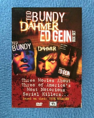 DVD 3 DISC BOX SET OF TED BUNDY, DAHMER, AND ED GEIN MOVIES OF SERIAL KILLERS