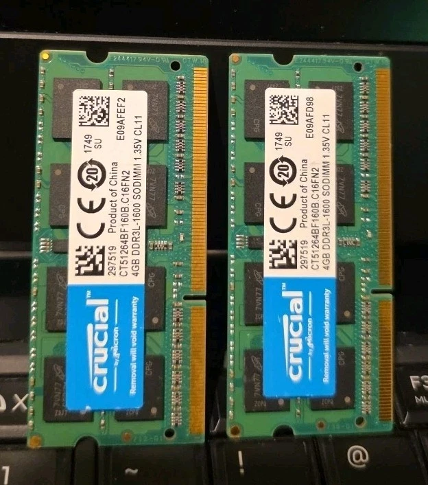 Crucial 4GB 8GB PC3L-12800 DDR3L 1600MHz Laptop SODIMM Memory RAM 1.35V 204pin - Image 3 of 4
