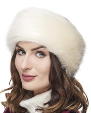 1 PCS Classic Faux Fur Headbands Women Winter Furry Band Ecru Small Accessory