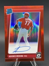 2021 Panini Donruss Optic Rated Rookie Signatures Adonis Medina #RRS-AM Red /50