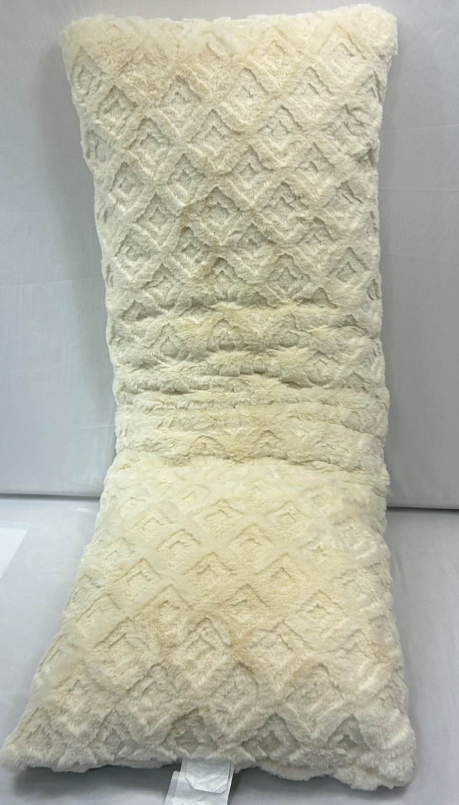 20x54 Cream Plush Soft Polyester Long Bed Pillow Cozy