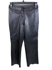 Vintage Pelle Studio Wilsons Genuine Leather Pants Size 0 Black Motorcycle Soft