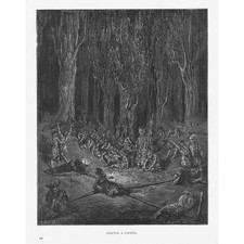 GUSTAVE DORE Chactas, A Captive (Atala) - Antique Print c1880