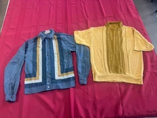 Exc Vintage 60s Jac Shirt Striped Clubman Gold Star Sz S And McAdam Knit M