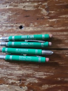 Vintage lot of 4 Nipak Fertilizers Dallas Texas bullet pencils retro farm decor
