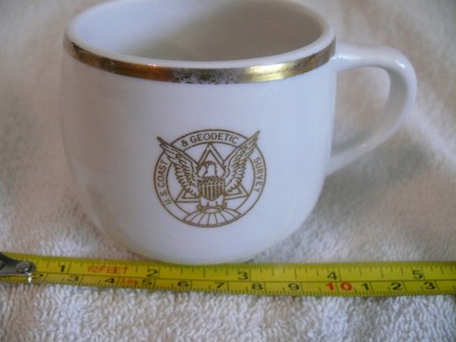 U.S. Coast & Geodetic Survey Gold‑Rim Officer’s Coffee Cup (c. 1940s–1960s)