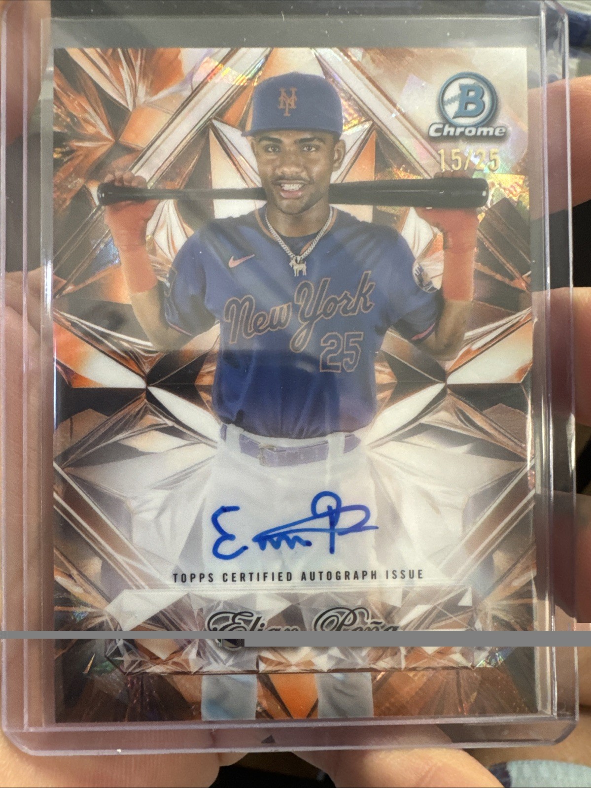 2025 Bowman Chrome Elian Pena #SSA-EP 1st Sapphire Selections Auto /25