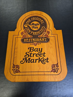 VINTAGE RESTAURANT SIGN MAGIC PAN SAN FRANCISCO BAY STREET MARKET ADVERTISING 