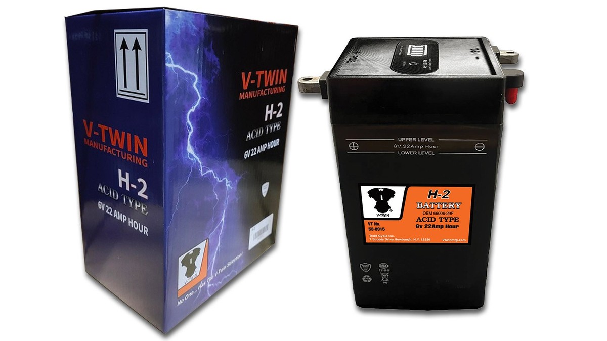 H-2 6 Volt 22 Amp Battery with Vent Tube for Harley-Davidson | eBay