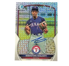 Sebastian Walcott Signed Card Bowman Chrome Mega Auto Autographed Texas Rangers