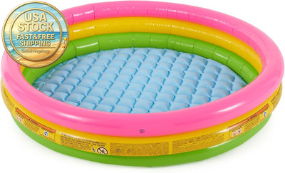 Intex Kiddie Pool 58X13 Inflatable Summer Glow Design Durable Vinyl Kid S Pool
