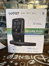 Lockly Secure Plus Latch Bluetooth Fingerprint Keyless Smart Lock Matte Black