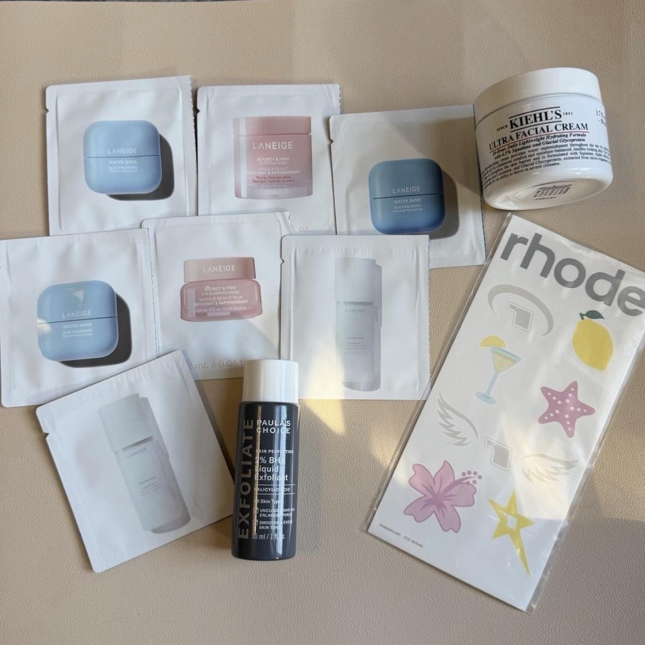 Skincare Bundle With Kiehls , Paula’s Choice , Laneige , & Rhode