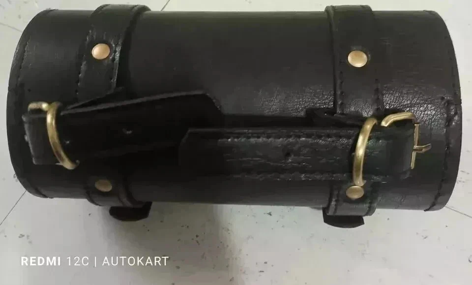 СУМКА ДЛЯ ИНСТРУМЕНТОВ ИЗ ЧИСТОЙ КОЖИ С ГРАВИРОВКОЙ ПОДХОДИТ ДЛЯ МОТОЦИКЛА HARLEY DAVIDSON ЧЕРНОГО ЦВЕТА - Изображение 4 из 4