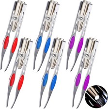 Light Stainl Steel Tweezers with LED, Makeup Eyelash Eyebrow Hair