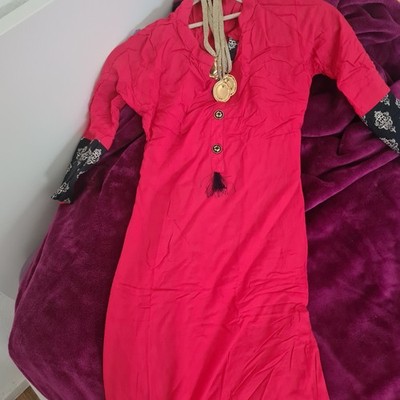 Schön FARBEN FROHES Indien FRÜHLING KLEID Gr. M Baum Rot Top Zustand Gebraucht M
