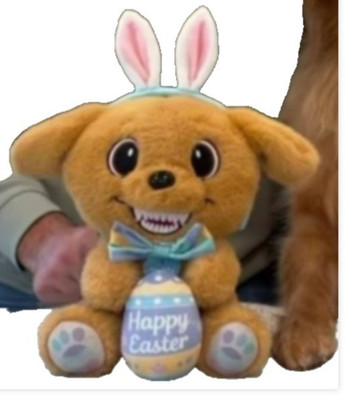 Teddy Happy Easter Plush a guy and a golden