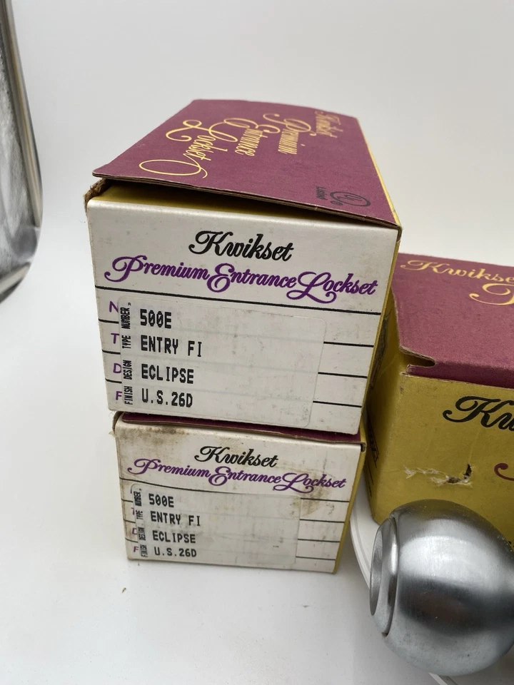 Lote de 5, Kwikset PREMIUM 500 E, JUEGOS DE CERRADURAS DE PUERTA, Eclipse, Acabado US 26D, NUEVO. Foto 3 de 4