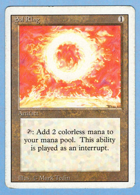 1x MTG   SOL RING   Revised 3rd Edition   Vintage Rare MP Moderately Played 1x