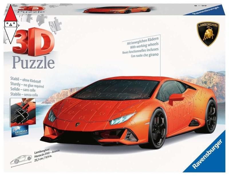 PUZZLE 3D RAVENSBURGER 3D PUZZLE LAMBORGHINI HURACAN EVO ARANCIONE