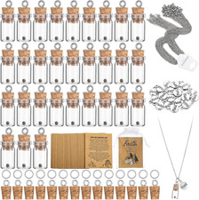 Teenyyou 30 Pcs Mustard Seed Necklace Christian Charms Gifts Faith Necklace Incl