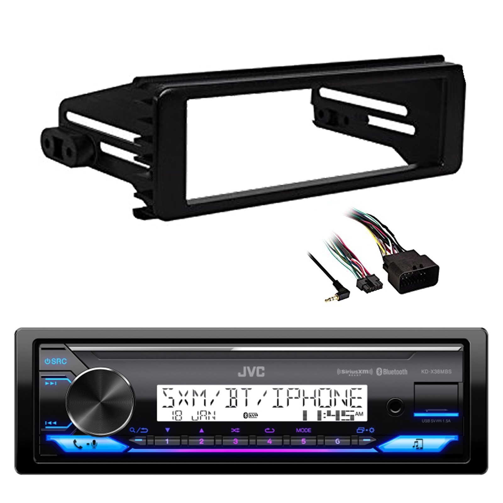 JVC Marine Bluetooth Stereo Receiver w/98-13 Harley Radio In