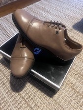 Footjoy Icon Black Golf Shoes - Brown Uk Size 7.5 - Brand New In Box